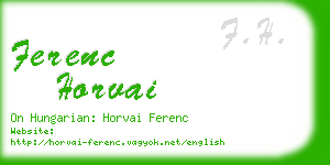 ferenc horvai business card